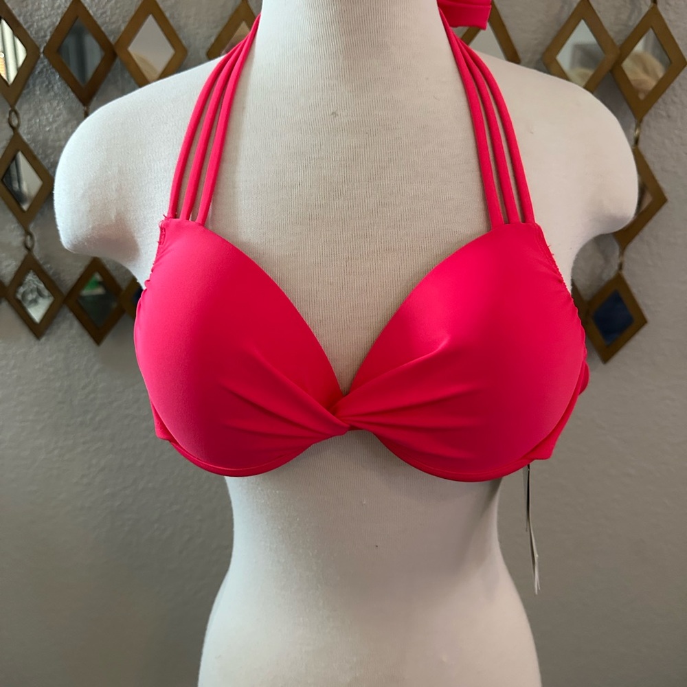 Salt + Cove Pink Strappy Halter Bikini
